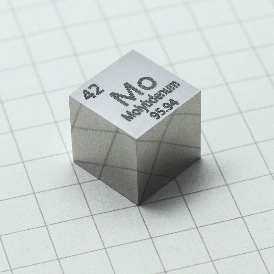 Solid Molybdenum Polished Density Cube 10mm - 10.22g