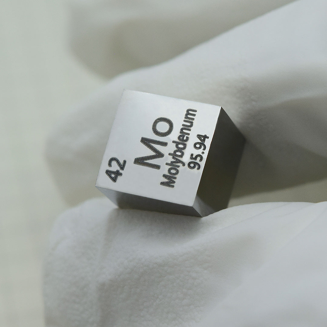 Solid Molybdenum Polished Density Cube 10mm - 10.22g