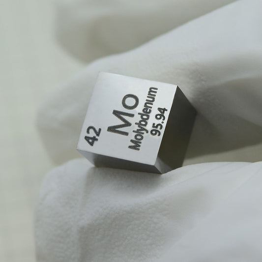 Solid Molybdenum Polished Density Cube 10mm - 10.22g