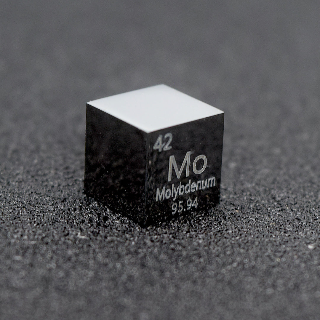 Solid Molybdenum Polished Density Cube 10mm - 10.22g