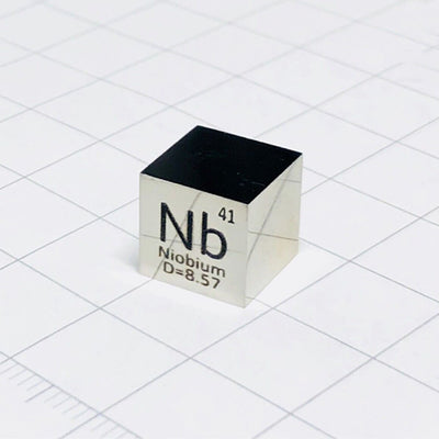 Solid Niobium Polished Density Cube 10mm - 8.57g