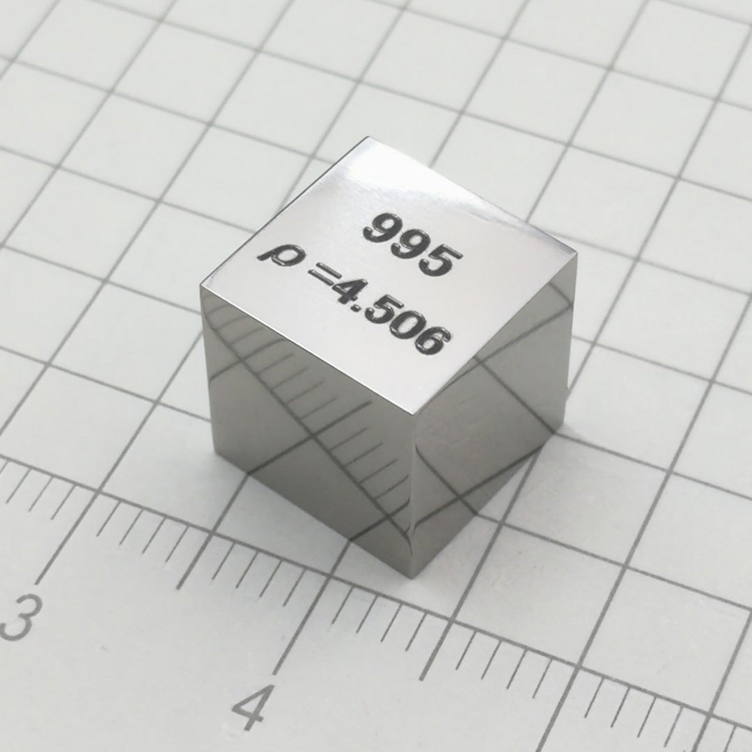 Solid Titanium Polished Density Cube 10mm - 4.5g