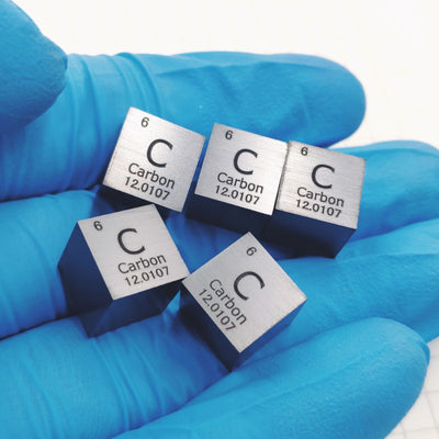 Solid Carbon Polished Density Cube 10mm - 1.82g