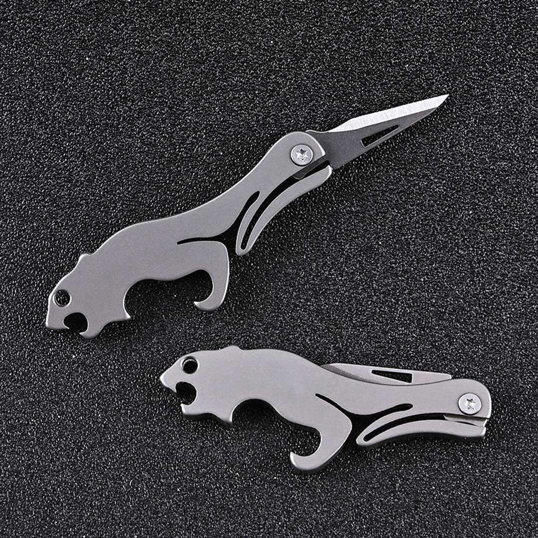Titanium Leopard Knife + Opener