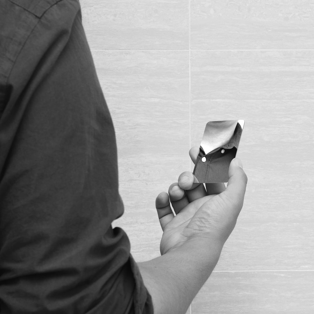 The Polar Metals Credit Card Mirror is ready whenever you need it.