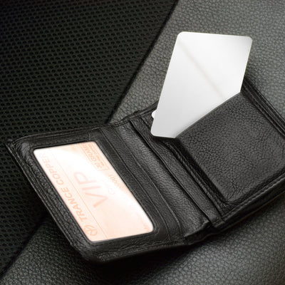 Keep the Polar Metals Credit Card Mirror in your wallet for quick access.