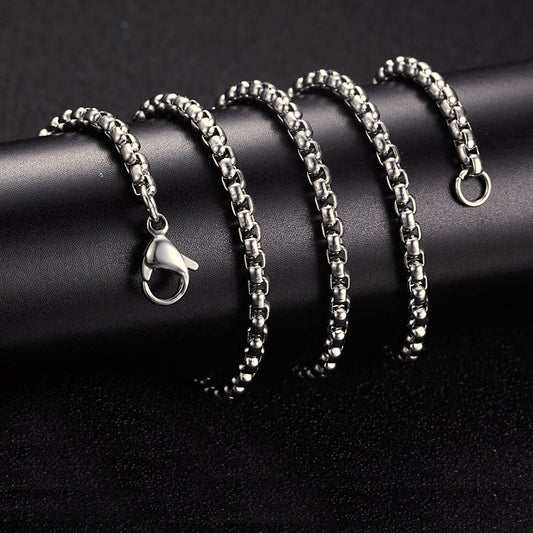 Titanium Box Chain Necklace 24"
