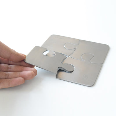 Titanium Puzzle Set: Coaster + Bottle opener