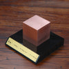 Stylish and sturdy, this brushed copper cube is perfect for display