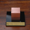 Elevate your home decor with this eye-catching brushed copper cube