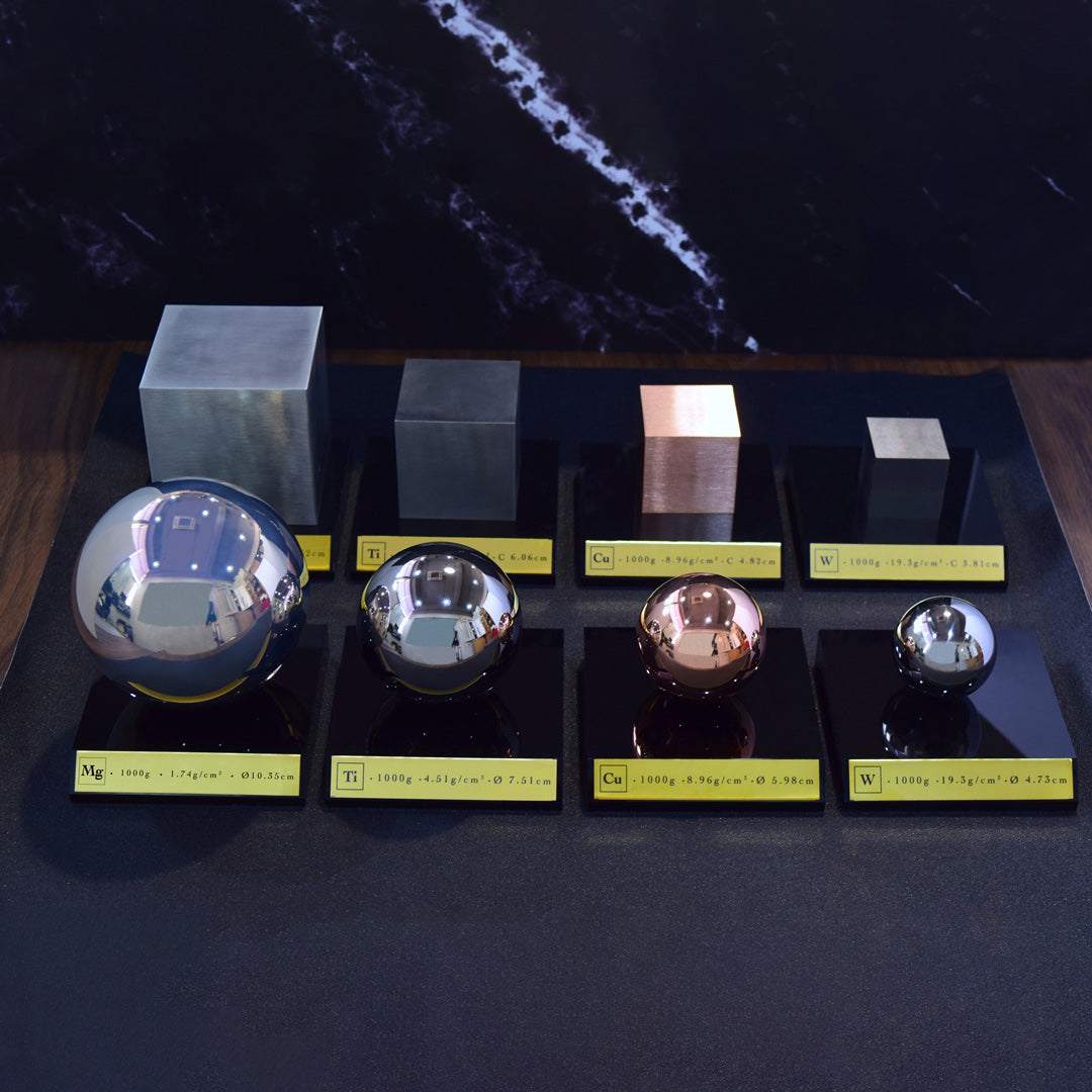 Trance Museum KILO Cubes | Spheres: Titanium | Tungsten | Magnesium | Copper
