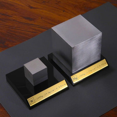 Make a bold statement with this sleek and heavy 1 kilogram solid Tungsten cube