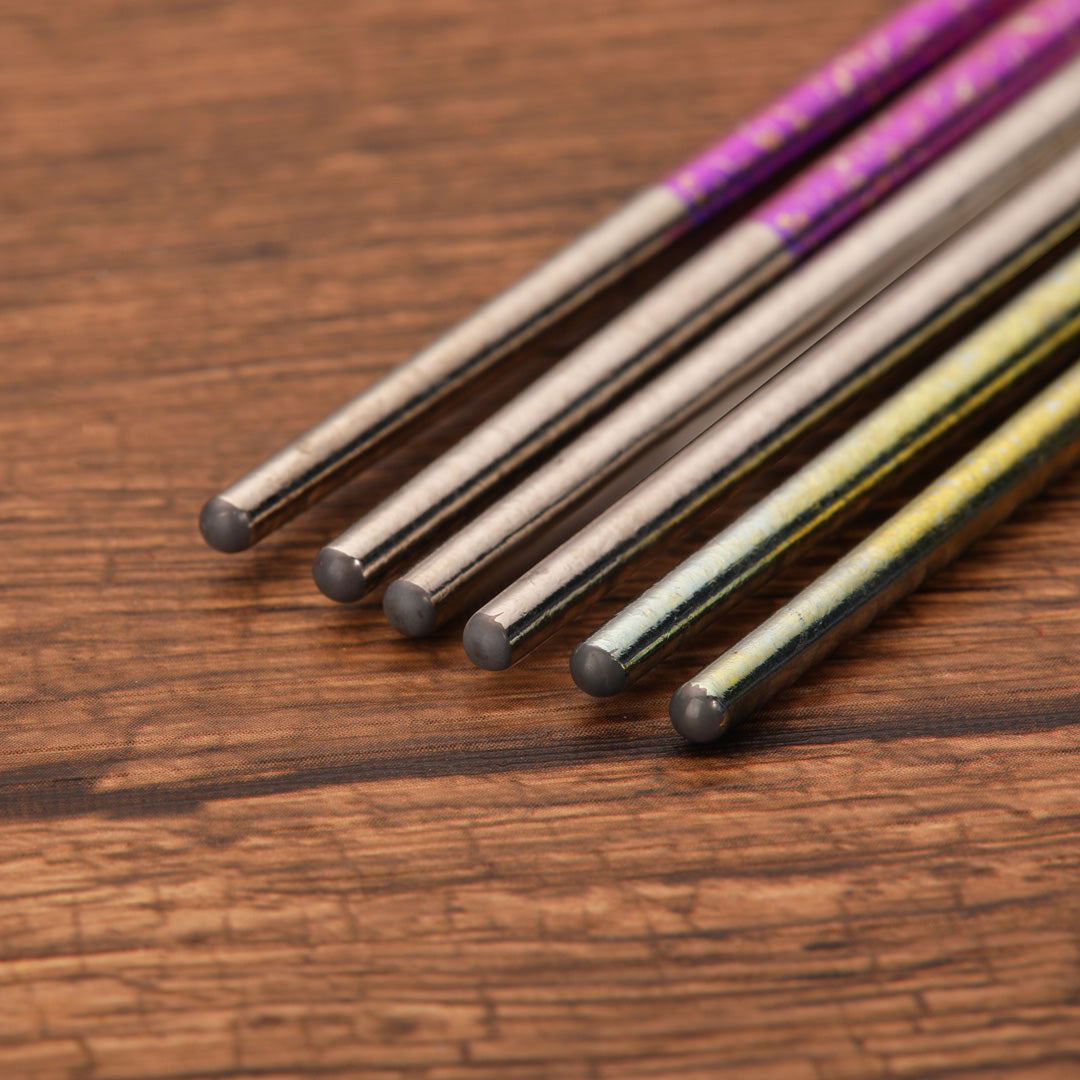 Crystal Titanium Chopsticks Family Set (6 pairs)