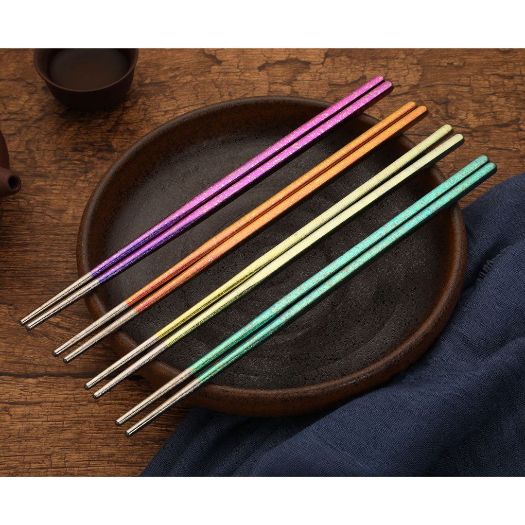 Crystal Titanium Chopsticks Family Set (6 pairs)