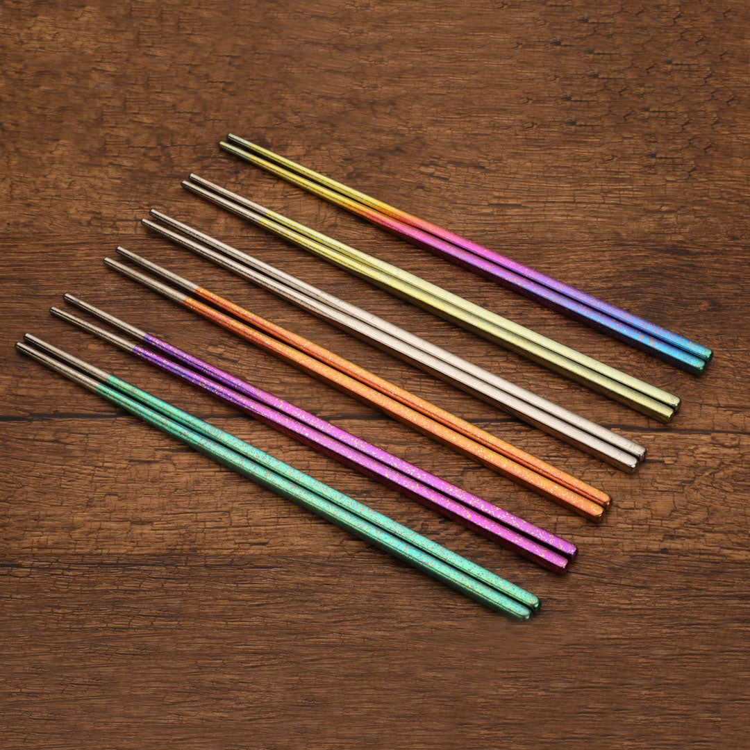 Crystal Titanium Chopsticks Family Set (6 pairs)