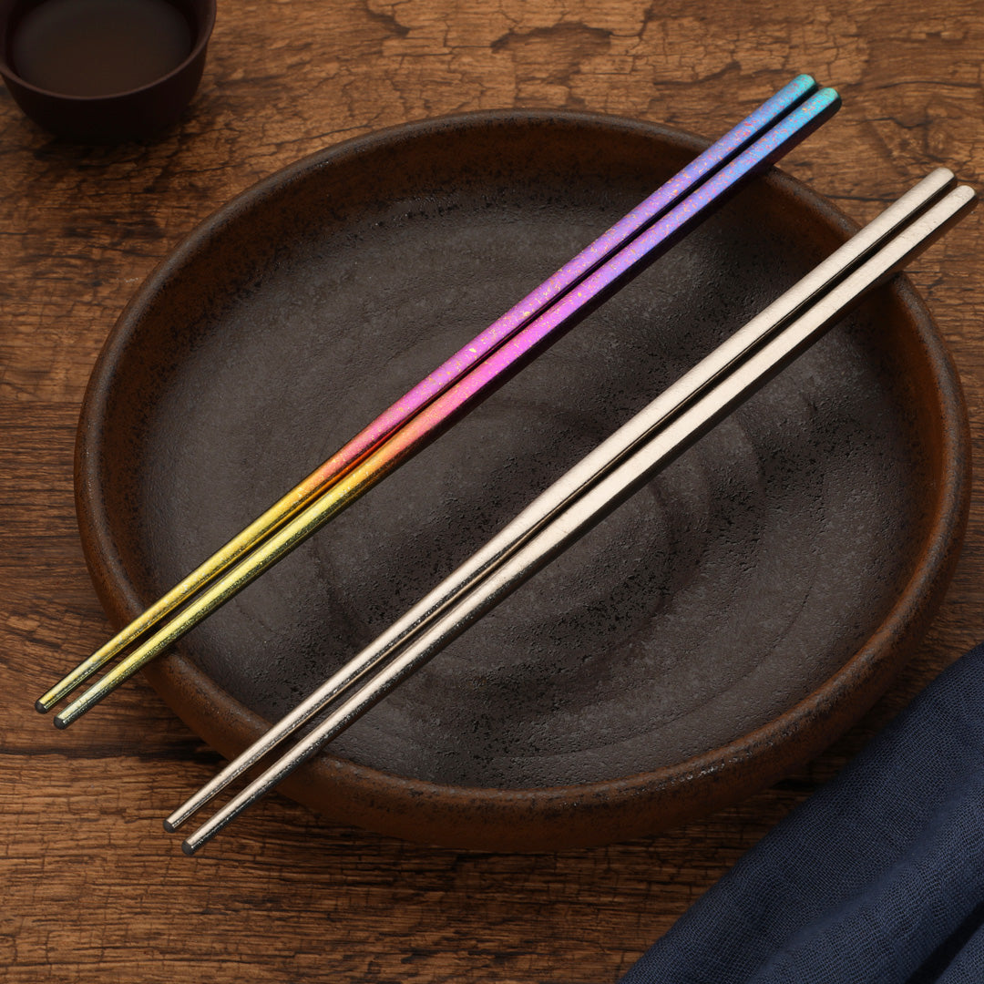 Crystal Titanium Chopsticks Family Set (6 pairs)