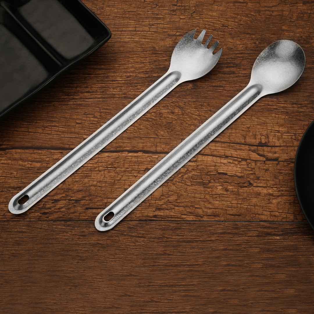 Crystal Titanium Spoon Spork Set